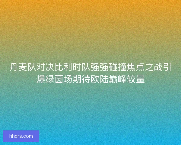 丹麦队对决比利时队强强碰撞焦点之战引爆绿茵场期待欧陆巅峰较量